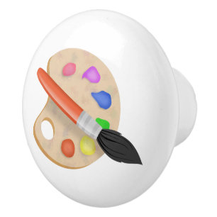 Bouton De Porte En Céramique Palette Artiste