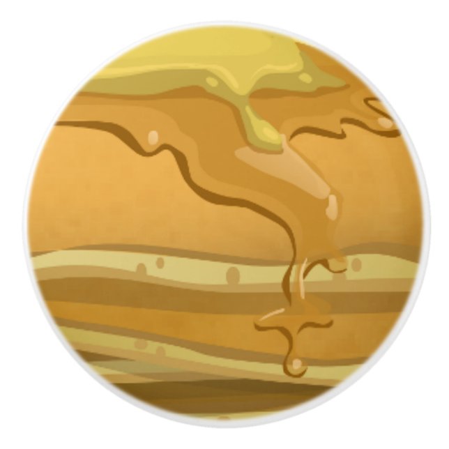 Bouton De Porte En Céramique Pancake et sirop d'érable mignon (Devant)