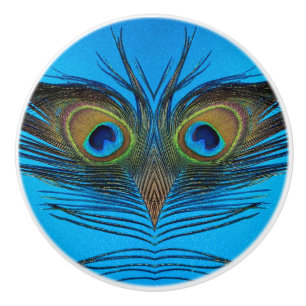 Bouton De Porte En Céramique Paon