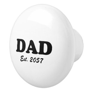 Bouton De Porte En Céramique Papa typographie moderne personnalisée date établi