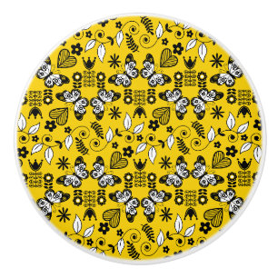 Bouton De Porte En Céramique Papillon art populaire scandinave