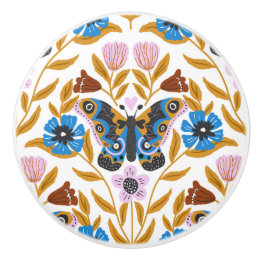 Bouton De Porte En Céramique Papillon Kaleidscope