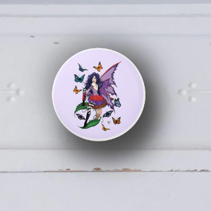 Bouton De Porte En Céramique Papillons aux champignons poilus