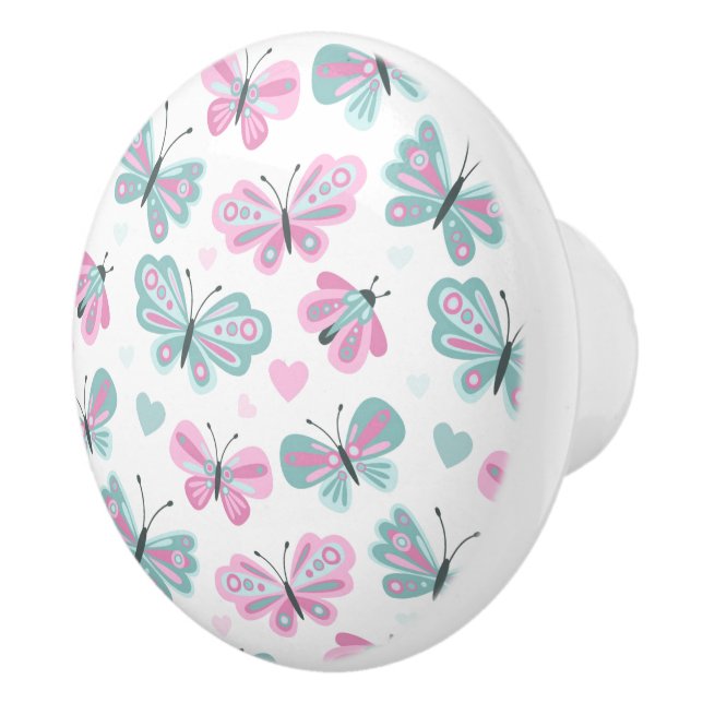 Bouton De Porte En Céramique Papillons-papillons en céramique (Droite)
