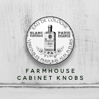 Bouton De Porte En Céramique Parfums Vintages noirs et blancs Floral Cologne