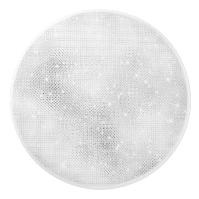 Bouton De Porte En Céramique Parties scintillant blanche (Devant)