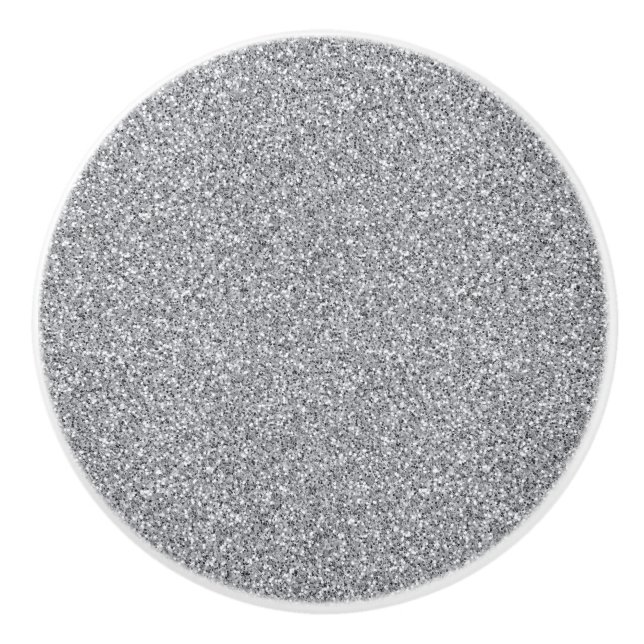 Bouton De Porte En Céramique Parties scintillant d'argent métallique (Devant)