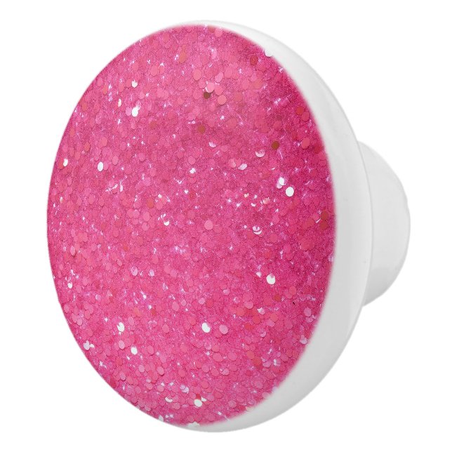 Bouton De Porte En Céramique Parties scintillant rose vif (Droite)