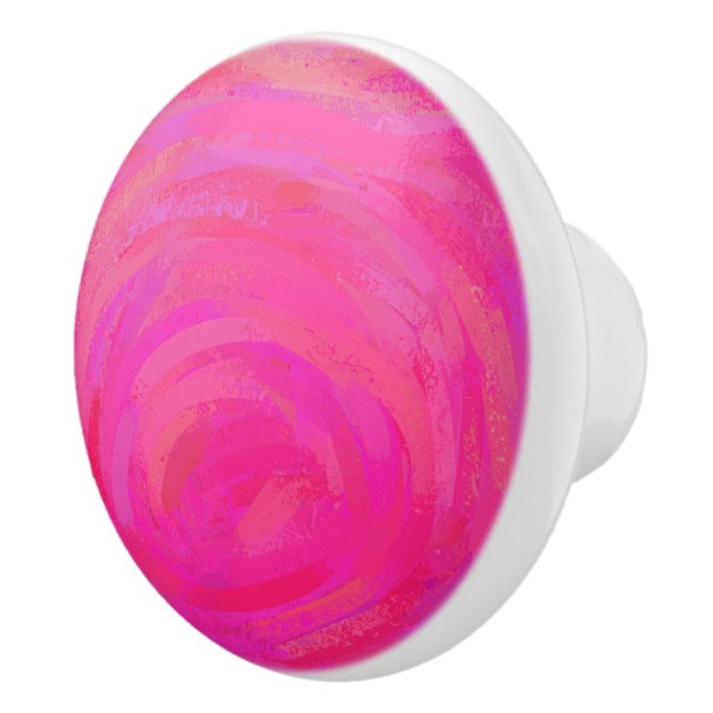 Bouton De Porte En Céramique Passion rose (Droite)