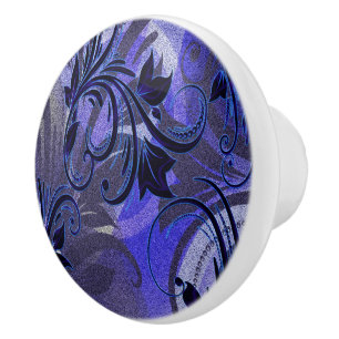 Bouton De Porte En Céramique Passion violette