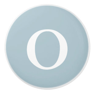 Bouton De Porte En Céramique Pastel Blue Monogramme