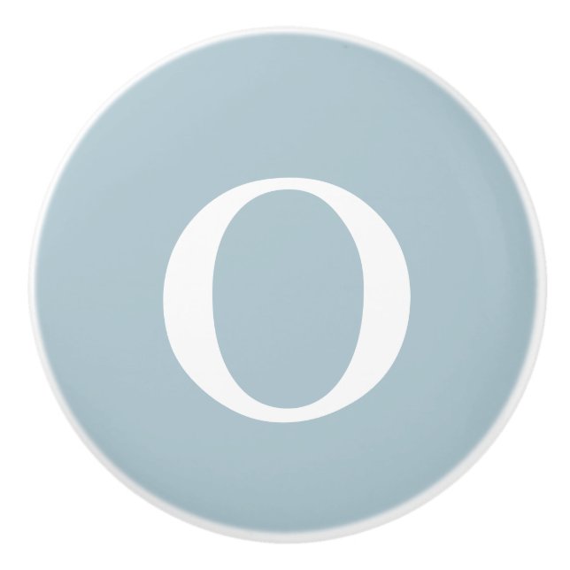 Bouton De Porte En Céramique Pastel Blue Monogramme (Devant)