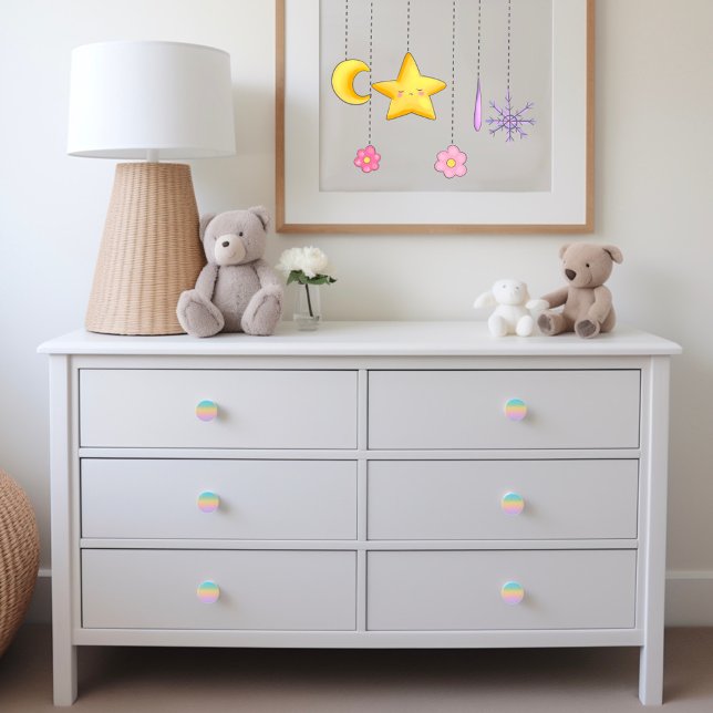 Bouton De Porte En Céramique Pastel Rainbow Gradient Ombre (Créateur téléchargé)