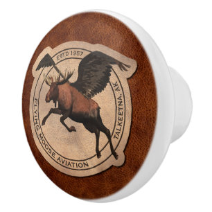 Bouton De Porte En Céramique Patch Flying Moose Aviation