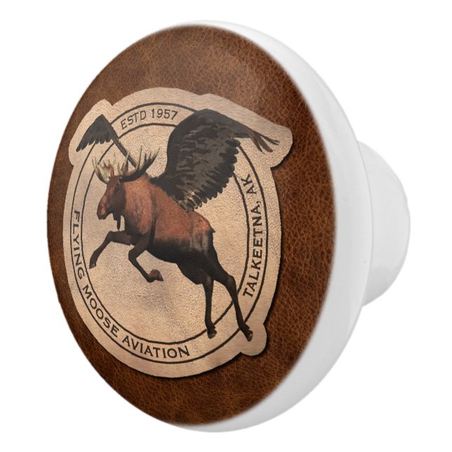 Bouton De Porte En Céramique Patch Flying Moose Aviation (Droite)