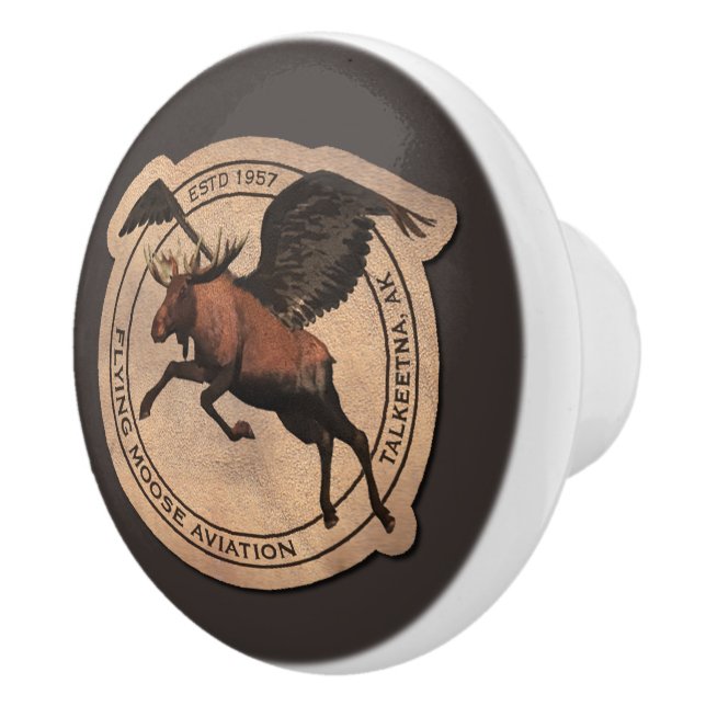 Bouton De Porte En Céramique Patch Flying Moose Aviation (Droite)