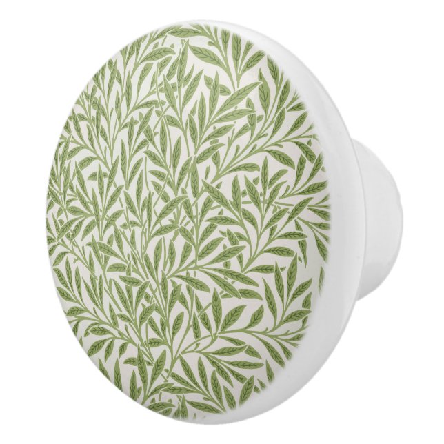 Bouton De Porte En Céramique Pattern of green leafy branches  (Droite)