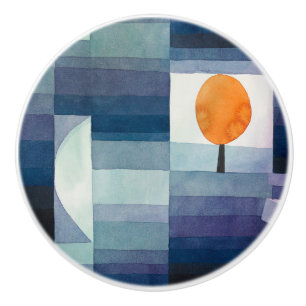 Bouton De Porte En Céramique Paul Klee Messager de l'automne Bleu Moderne Abstr