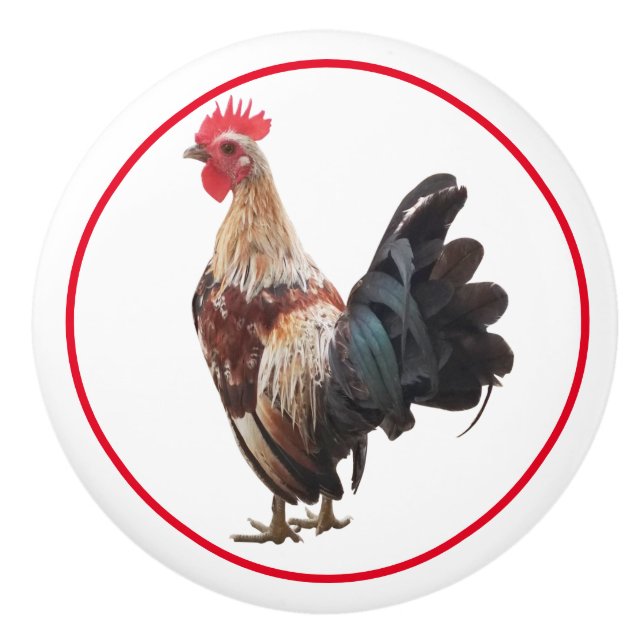 Bouton De Porte En Céramique Pays Russe Poulet Agricole (Devant)
