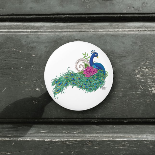 Bouton De Porte En Céramique Peacock Blue Lotus Fleur Henné (Créateur téléchargé)