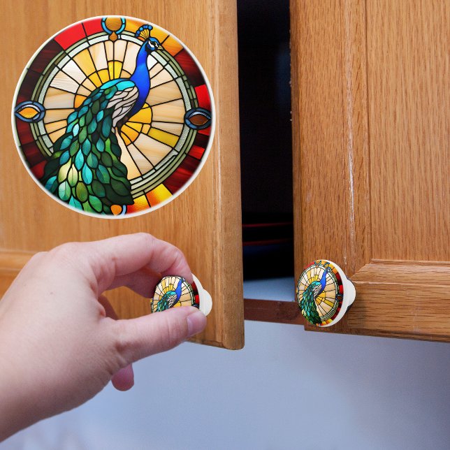 Bouton De Porte En Céramique Peacock en verre teint Faux (Créateur téléchargé)