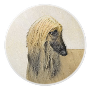 Bouton De Porte En Céramique Peinture de la hache afghane - jolie art original 
