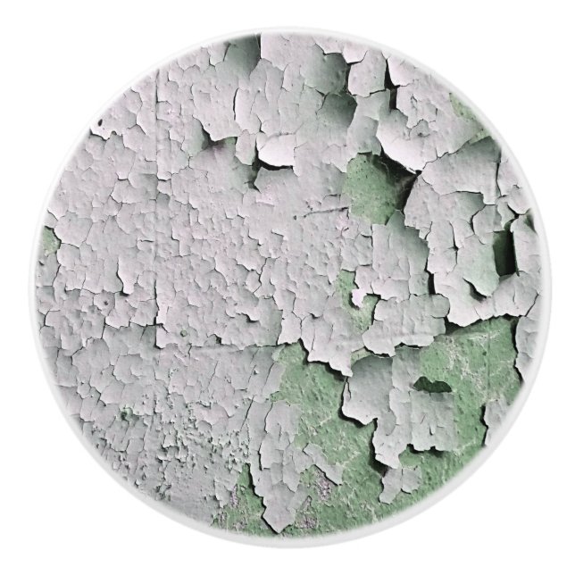 BOUTON DE PORTE EN CÉRAMIQUE PEINTURE DE PEELING ANCIENNE (Devant)