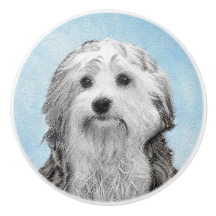 Bouton De Porte En Céramique Peinture Lowchen - Cute Original Chien Art