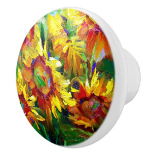 Bouton De Porte En Céramique Peintures florales Ceramic Knots