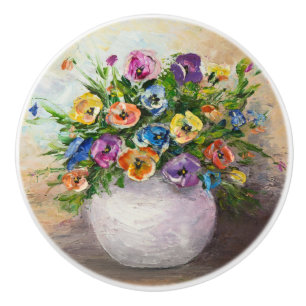Bouton De Porte En Céramique Peintures florales Ceramic Knots