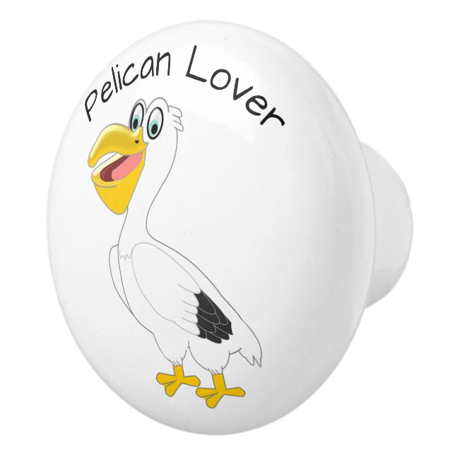 Bouton De Porte En Céramique Pelican Design Personalised (Droite)