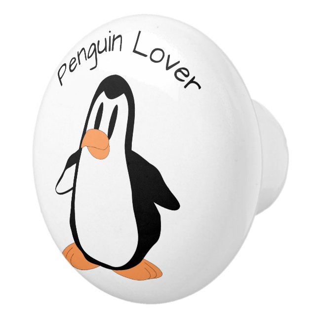 Bouton De Porte En Céramique Penguin Design Personalised (Droite)