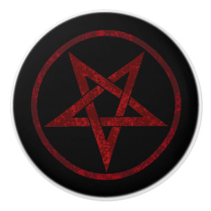 Bouton De Porte En Céramique Pentagram Red Devil