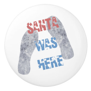 Bouton De Porte En Céramique Père Noël était là