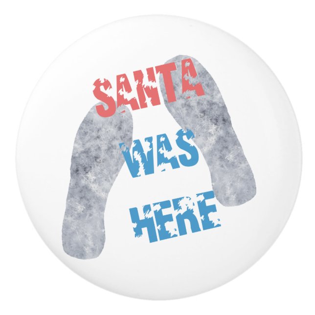 Bouton De Porte En Céramique Père Noël était là (Devant)