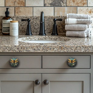 Bouton De Porte En Céramique Perles de libellules Art Déco Gems Verre