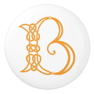 Bouton De Porte En Céramique Personnalisé Celtic Initial B