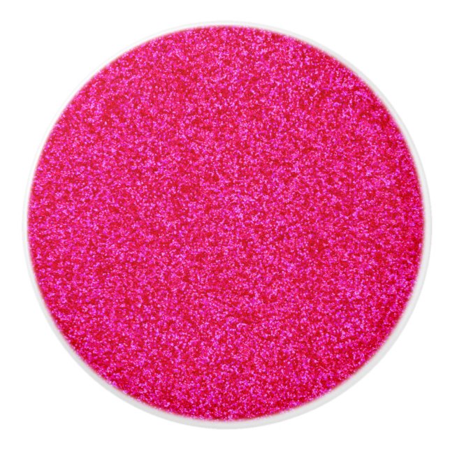 Bouton De Porte En Céramique Peu scintillant rose-foncé (Devant)