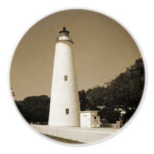 Bouton De Porte En Céramique Phare d'Ocracoke