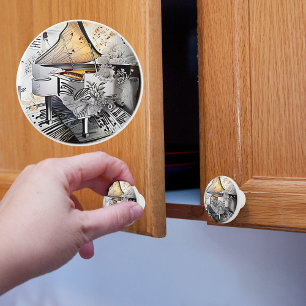 Bouton De Porte En Céramique Piano à Queue Classique