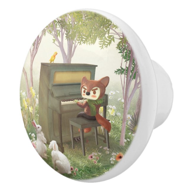 Bouton De Porte En Céramique Piano Forêt (Droite)