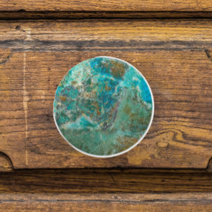 Bouton De Porte En Céramique Pierre minérale bleu Chrysocolla