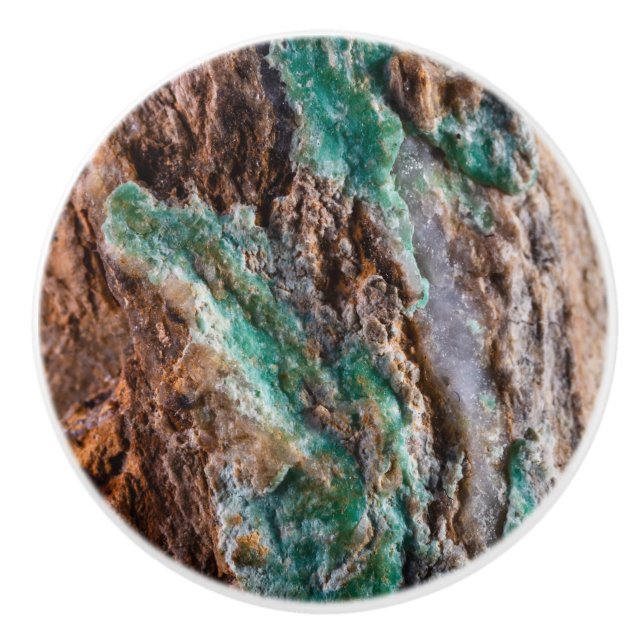 Bouton De Porte En Céramique Pierre Turquoise (Devant)