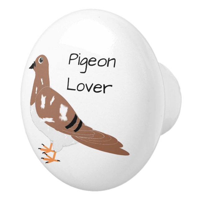 Bouton De Porte En Céramique Pigeon Design Personalised (Droite)