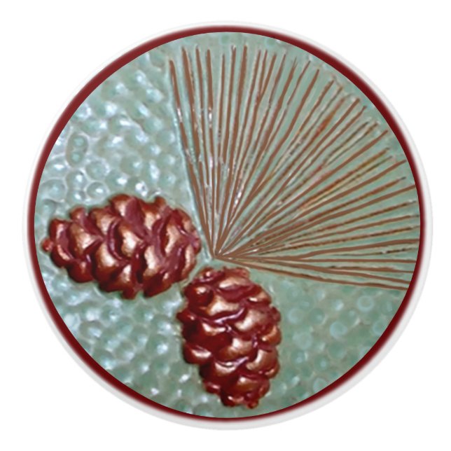 Bouton De Porte En Céramique Pinecone en céramique (Devant)
