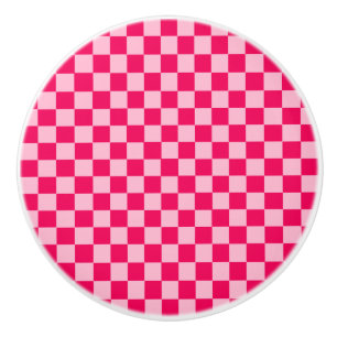 Bouton De Porte En Céramique Pink Combination Classic Checkerboard par STaylor