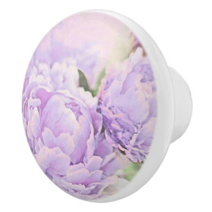 Bouton De Porte En Céramique Pivoines de lavande
