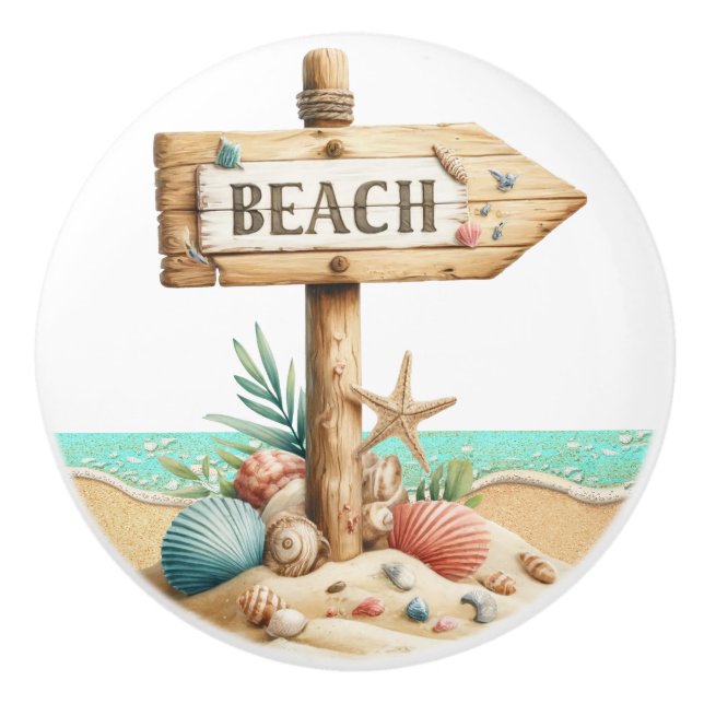 Bouton De Porte En Céramique Plage (Devant)