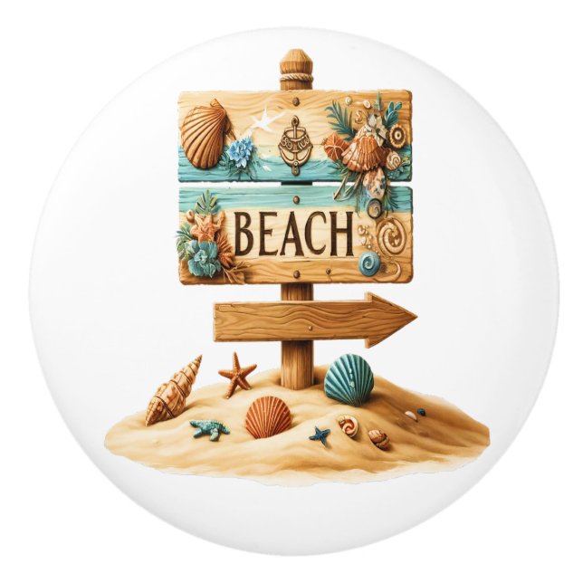 Bouton De Porte En Céramique Plage (Devant)