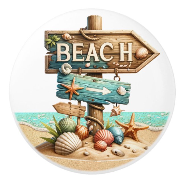 Bouton De Porte En Céramique Plage (Devant)